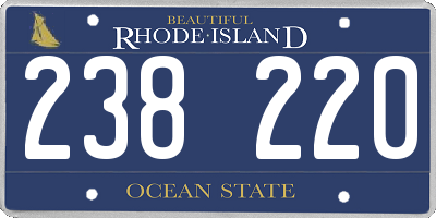 RI license plate 238220