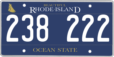 RI license plate 238222