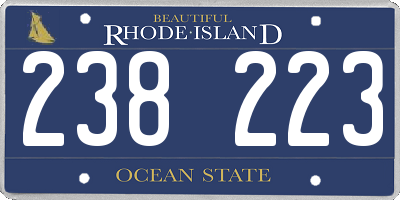 RI license plate 238223