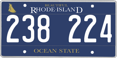 RI license plate 238224