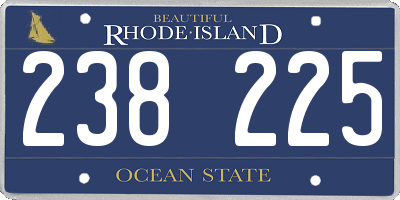 RI license plate 238225