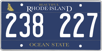 RI license plate 238227