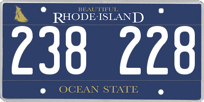 RI license plate 238228