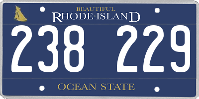 RI license plate 238229