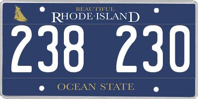 RI license plate 238230
