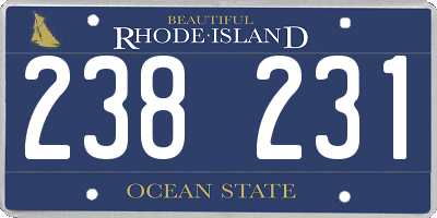 RI license plate 238231