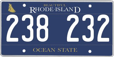 RI license plate 238232