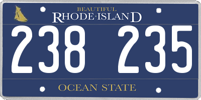 RI license plate 238235