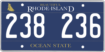 RI license plate 238236