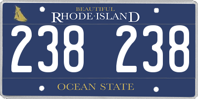 RI license plate 238238