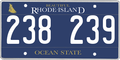 RI license plate 238239