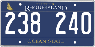 RI license plate 238240