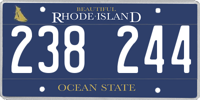 RI license plate 238244