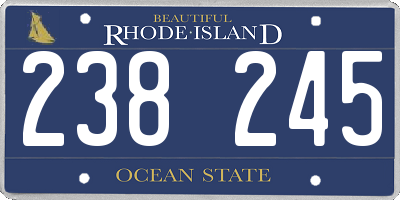 RI license plate 238245