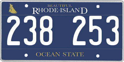 RI license plate 238253