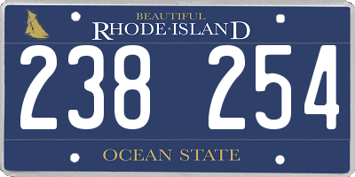 RI license plate 238254