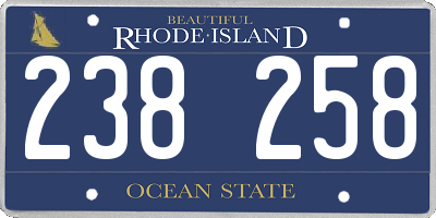 RI license plate 238258