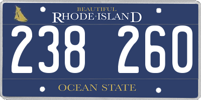 RI license plate 238260