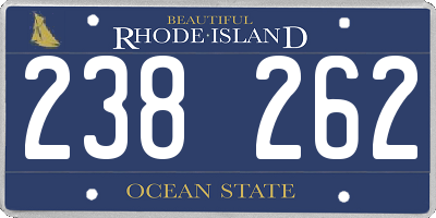 RI license plate 238262