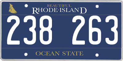 RI license plate 238263