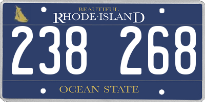 RI license plate 238268
