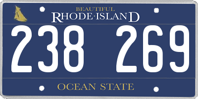 RI license plate 238269