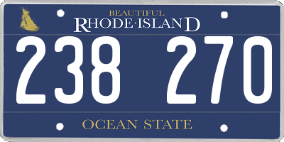 RI license plate 238270