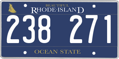 RI license plate 238271
