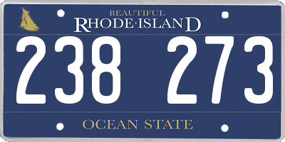 RI license plate 238273