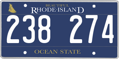 RI license plate 238274