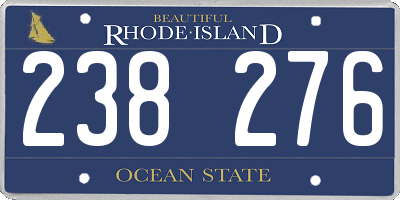 RI license plate 238276