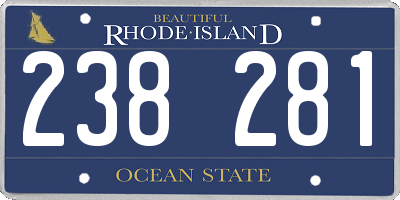RI license plate 238281