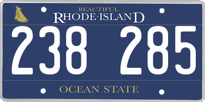 RI license plate 238285