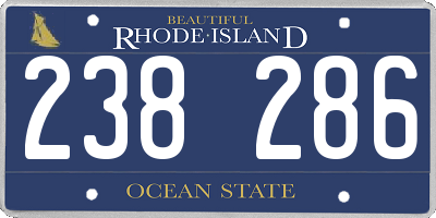 RI license plate 238286