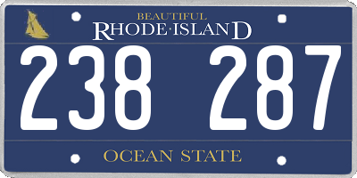 RI license plate 238287