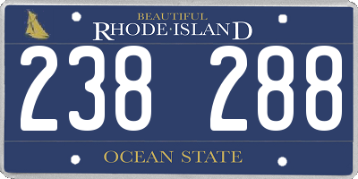 RI license plate 238288