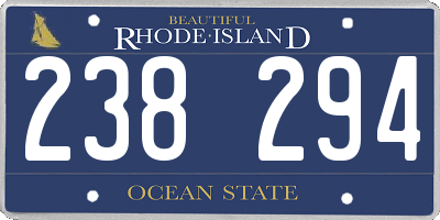 RI license plate 238294