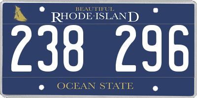 RI license plate 238296
