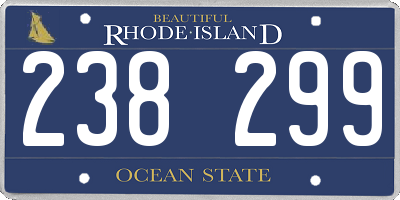 RI license plate 238299