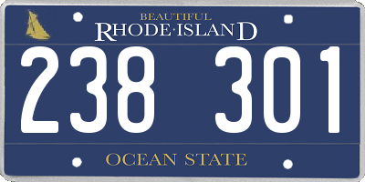 RI license plate 238301