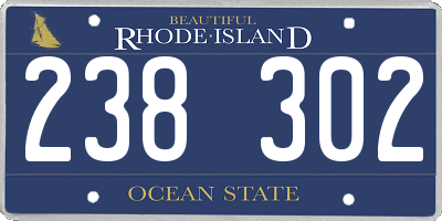 RI license plate 238302