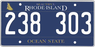 RI license plate 238303