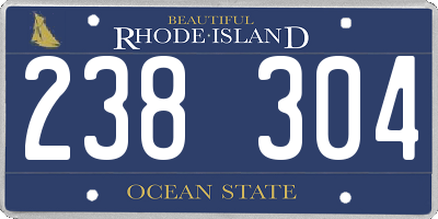 RI license plate 238304