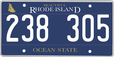 RI license plate 238305