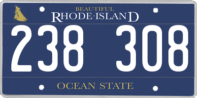 RI license plate 238308