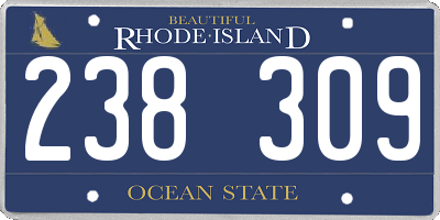 RI license plate 238309