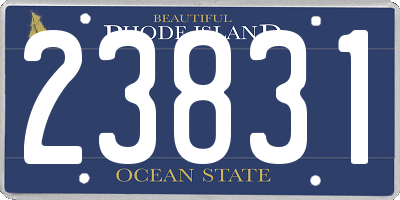RI license plate 23831