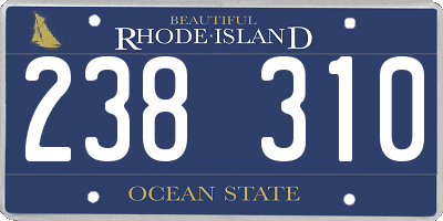 RI license plate 238310