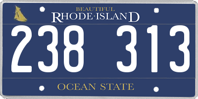 RI license plate 238313
