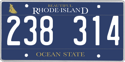RI license plate 238314